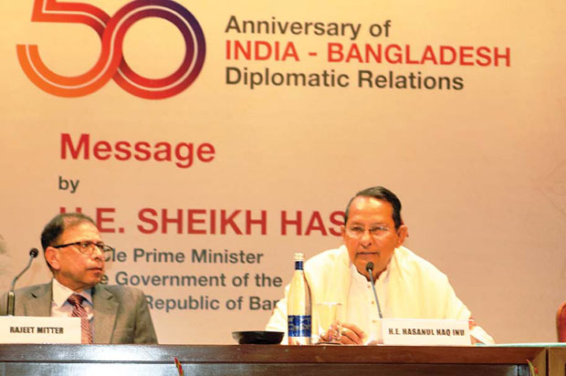Mr Hasanul Haq Inu, former Minister of Information of Bangladesh, participating in a discussion on Maitri Diwas