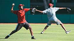 Young Bucs: The real test for Dinesh Patel (left) and Rinku Singh will begin in April when baseball season starts
